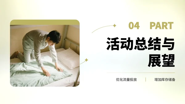 浅绿色简约风学生开学被褥营销复盘报告