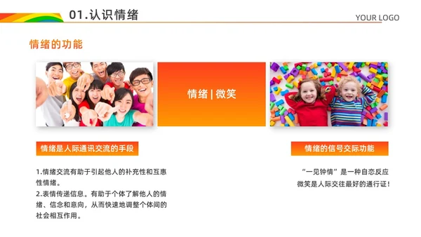 红色白色简约风情绪心理学与情绪管理主题班会PPT模板