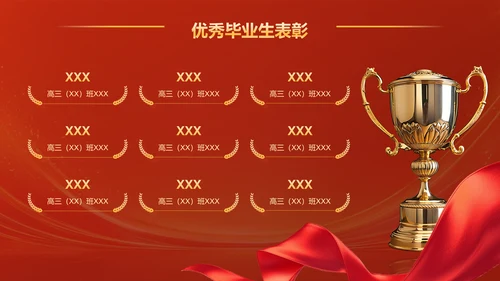 红色喜庆风毕业典礼主题PPT模板