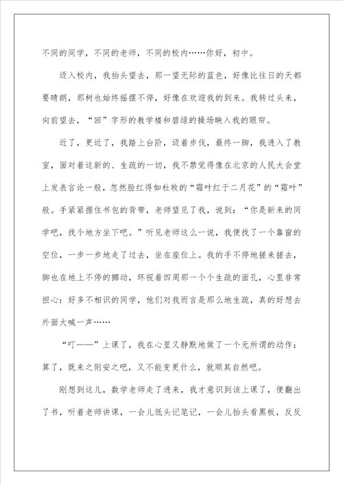 2022你好初中作文 9