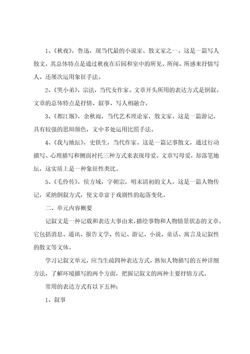 自考大学语文必备复习资料