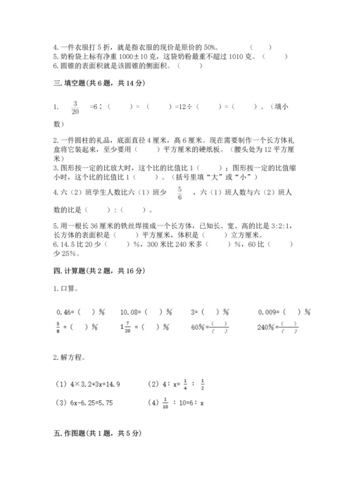 人教版六年级下册数学期末测试卷【模拟题】.docx