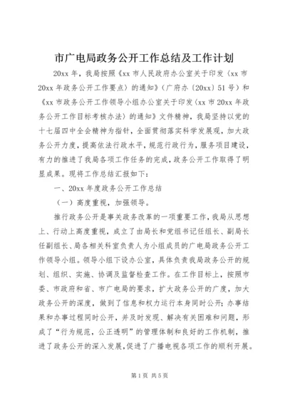 市广电局政务公开工作总结及工作计划 (2).docx