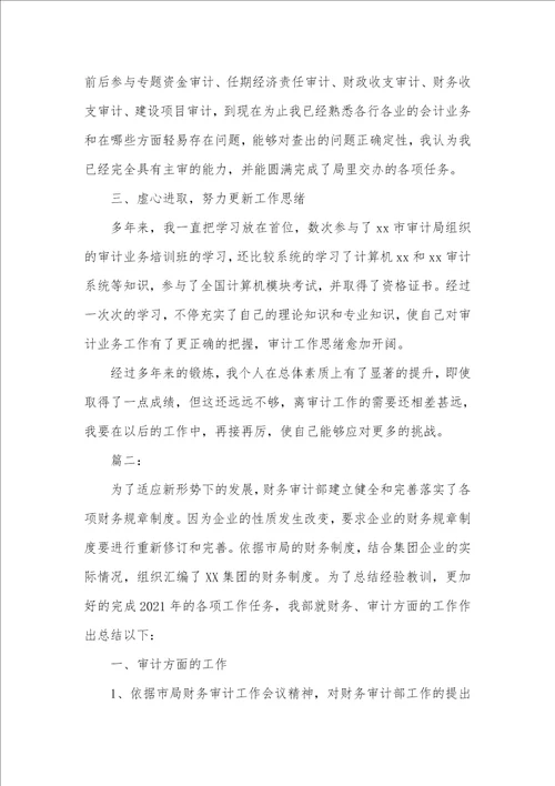 审计人职员作总结精选多篇