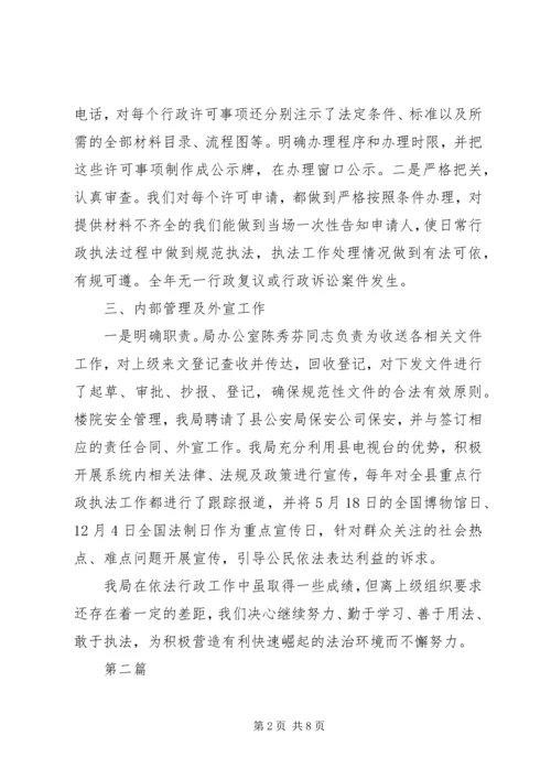 县文广局依法行政汇报2篇.docx