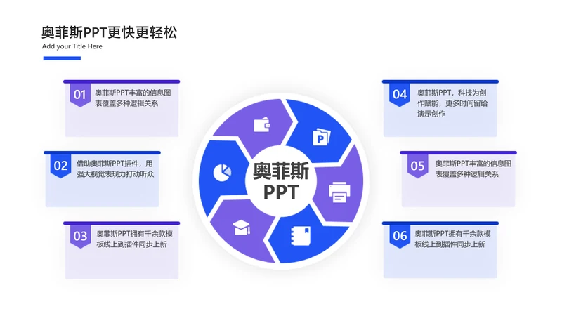 简约风循环关系总分关系6项PPT单页