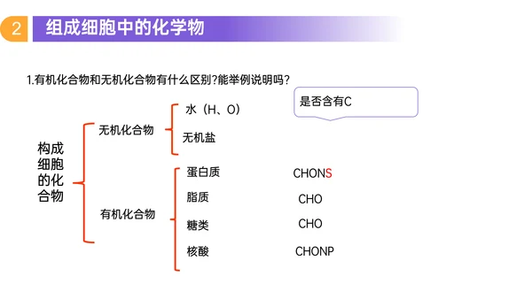 人教版高中生物细胞元素化合物PPT课件