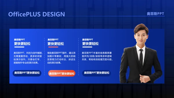 商务风通用蓝色科技风工作汇报PPT套装