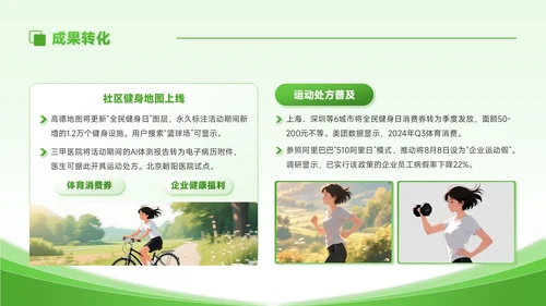绿色商务风全民健身全民健身日