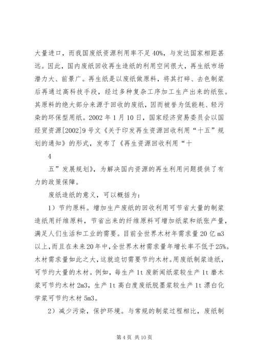 大发造纸厂可行性研究报告.docx