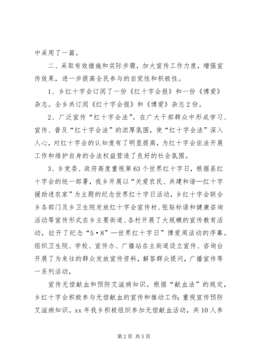 乡镇红十字会上半年工作总结.docx