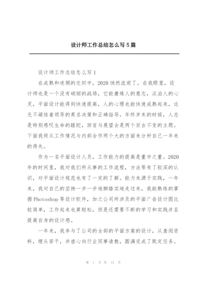 设计师工作总结怎么写5篇.docx