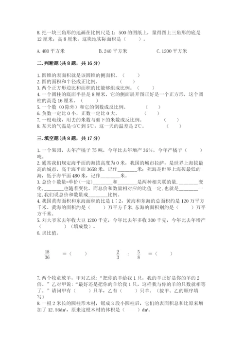 小升初数学期末测试卷及完整答案【各地真题】.docx