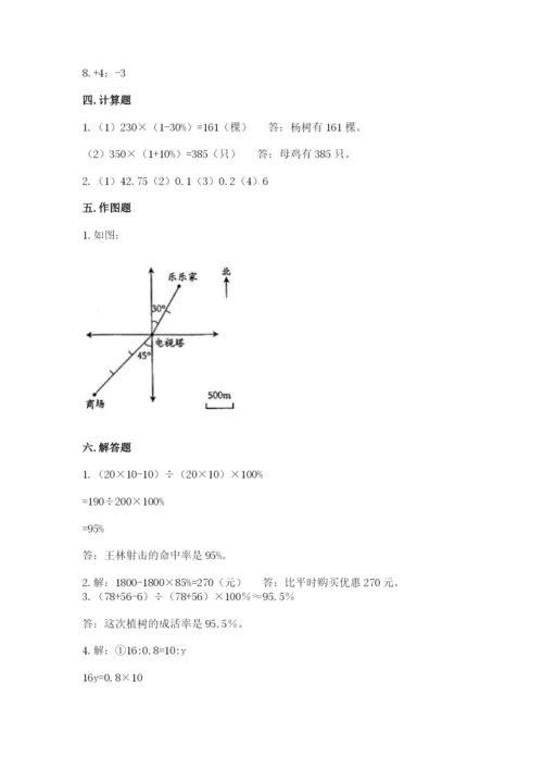 东川区六年级下册数学期末测试卷精编答案.docx