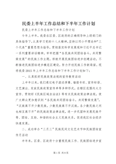 民委上半年工作总结和下半年工作计划.docx