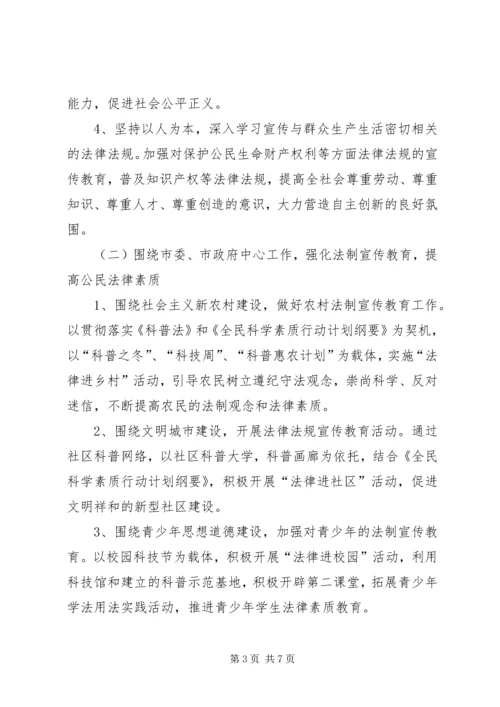 市科协开展法制宣传教育的第五个五年规划（—）.docx