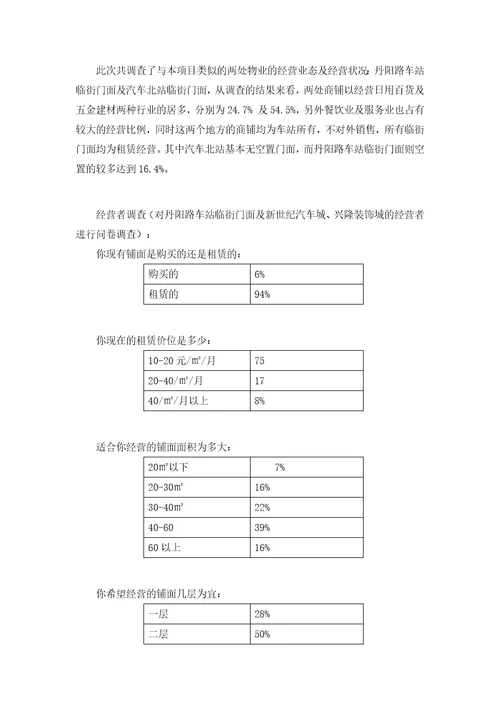 某车站项目分析