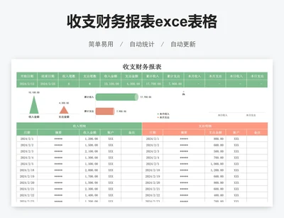 收支财务报表exce表格