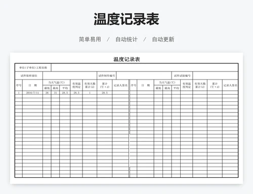 温度记录表
