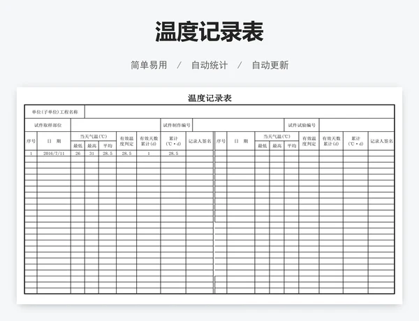 温度记录表