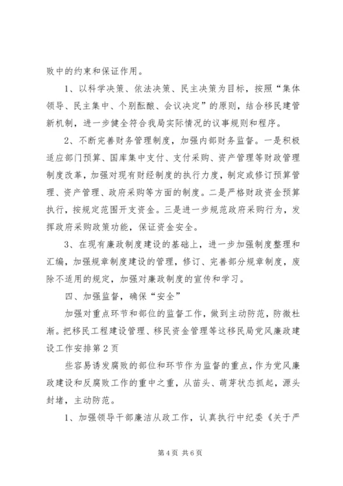 移民局党风廉政建设工作安排 (3).docx