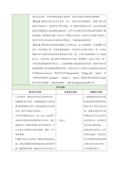 Unit 2 Weare Family（大单元教学设计）-2024-2025学年人教版（2024）七