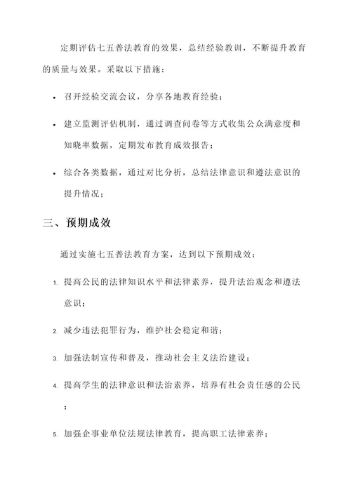 七五普法教育实施方案