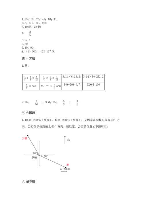 小学六年级上册数学期末测试卷及完整答案【有一套】.docx