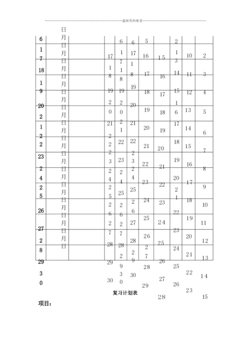 最新艾宾浩斯遗忘曲线背单词表格(打印方便).docx