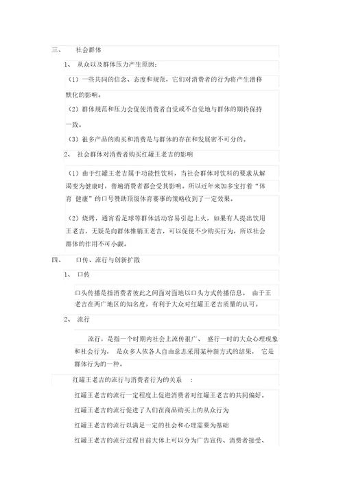 针对王老吉标准案例消费者行为分析计划