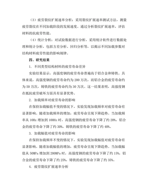 结构材料疲劳性能的实验研究