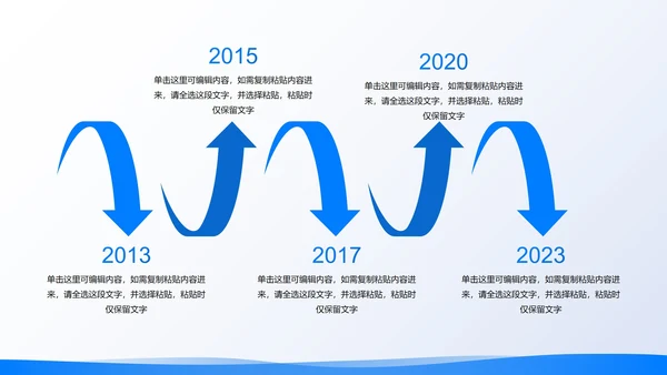 卡通插画高级现代企业发展时间轴PPT模板