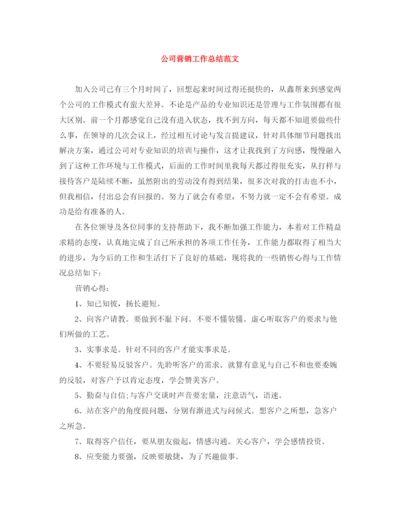 精编之公司营销工作总结范文.docx