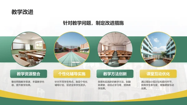 绿色商务风学校部门月度工作计划PPT模板