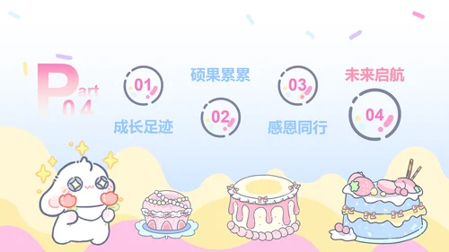 眠眠兔蓝色卡通风升学宴