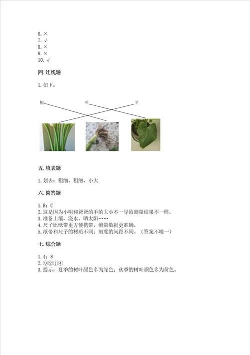 教科版一年级上册科学期末测试卷精品名校卷