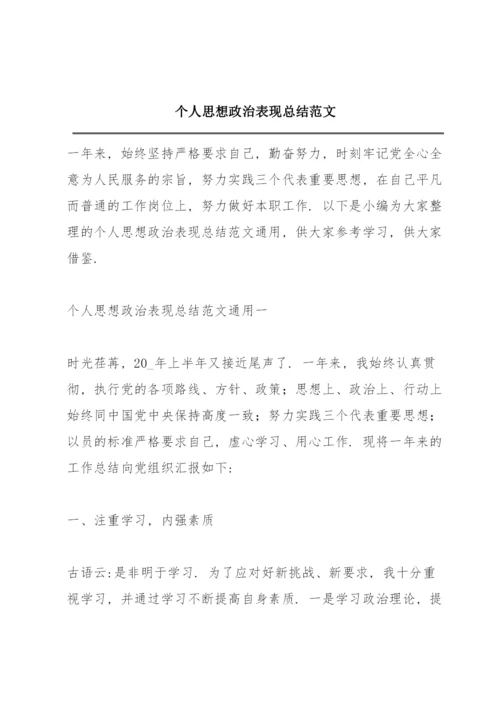 个人思想政治表现总结范文.docx