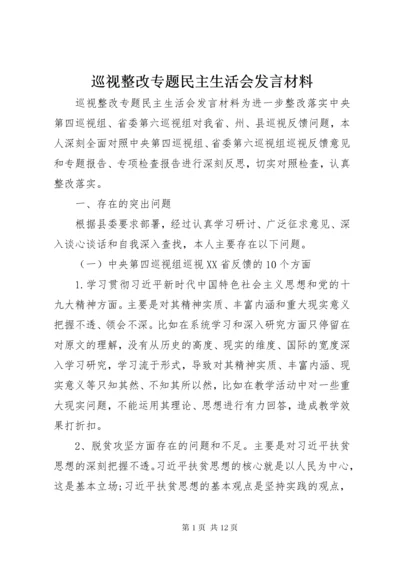 巡视整改专题民主生活会讲话材料.docx