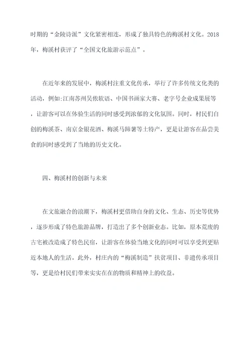 参观淡溪镇梅溪村心得体会