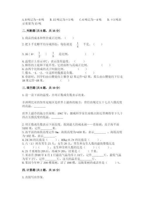 北师大版小学六年级下册数学期末检测试题【精品】.docx