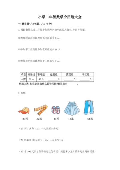 小学二年级数学应用题大全附答案【综合题】.docx