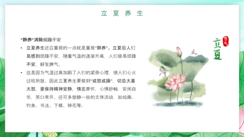 立夏习俗文化荷花池避暑PPT模板