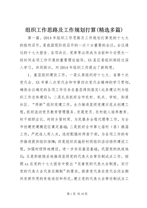 组织工作思路及工作规划打算(精选多篇)精编.docx