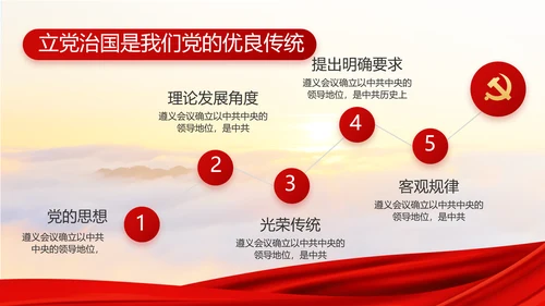 红色大气党建廉政述职报告动态PPT