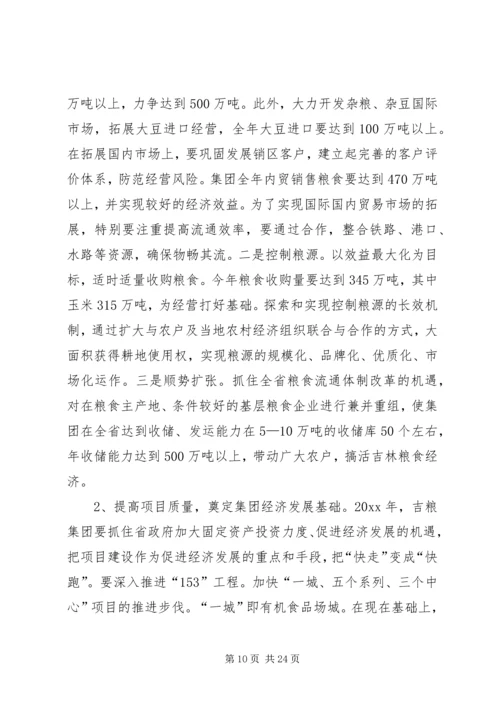 在粮食集团工作会议上的报告.docx