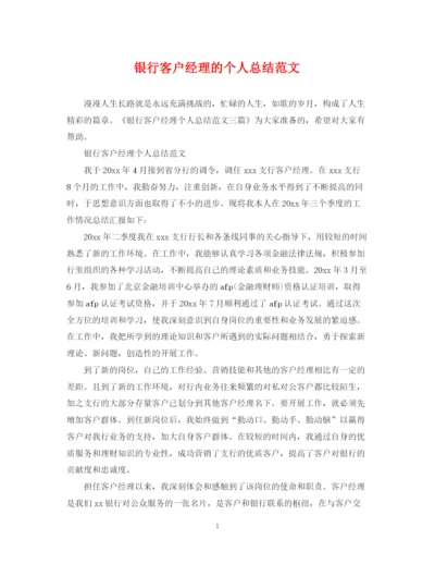 精编之银行客户经理的个人总结范文.docx