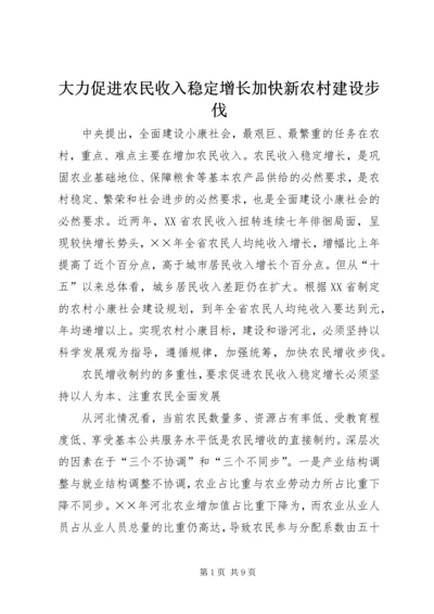 大力促进农民收入稳定增长加快新农村建设步伐.docx