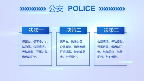 蓝色科技感公安警察工作学习动态PPT