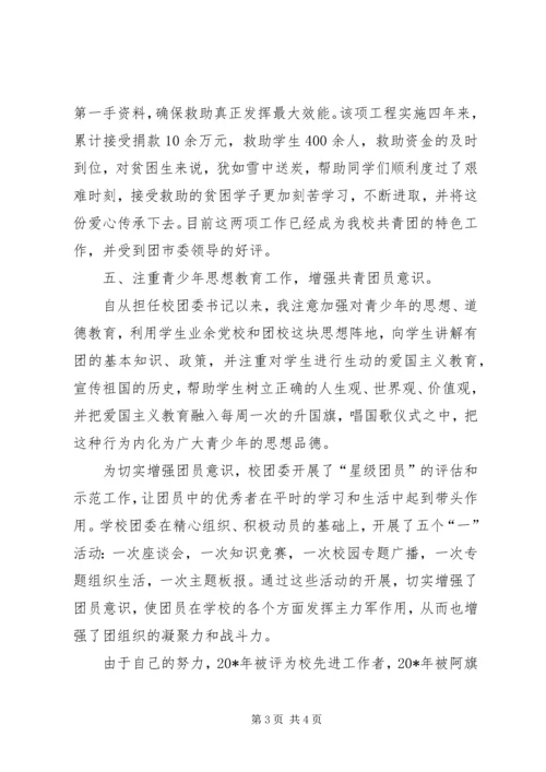 优秀团干优秀申报材料.docx