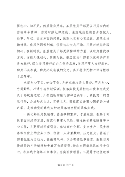 基层党员不忘初心牢记使命主题教育心得体会两篇.docx